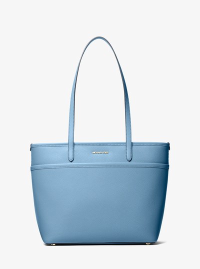 Marlowe Medium Pebbled Leather Pocket Tote Bag in CHAMBRAY | Michael Kors