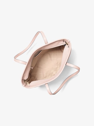 Marlowe Medium Pebbled Leather Pocket Tote Bag in SOFT PINK | Michael Kors