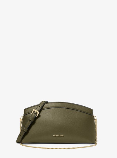 Athena Small Leather Convertible Clutch in LODEN | Michael Kors