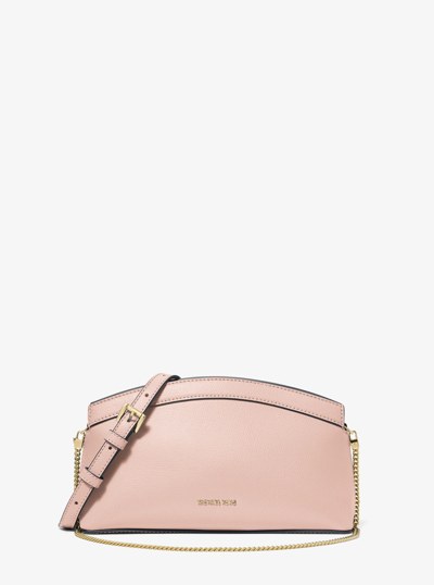 Athena Small Leather Convertible Clutch in SOFT PINK | Michael Kors