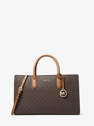 Scarlett Medium Signature Logo Satchel in BRN/ACORN | Michael Kors
