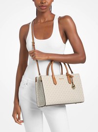Bolso satchel Scarlett mediano con logotipo exclusivo