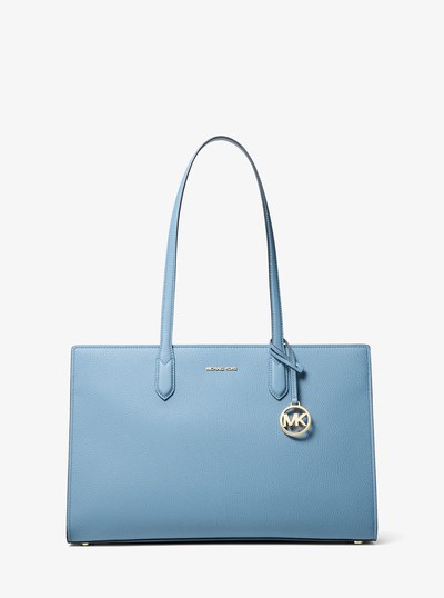Scarlett Medium Pebbled Leather Tote Bag in CHAMBRAY | Michael Kors