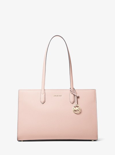 Scarlett Medium Pebbled Leather Tote Bag in SOFT PINK | Michael Kors