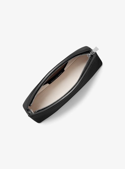 Athena Small Leather Convertible Clutch in BLACK | Michael Kors