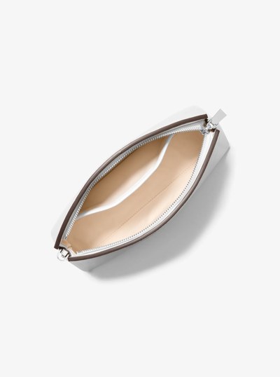 Athena Small Leather Convertible Clutch in OPTIC WHITE | Michael Kors