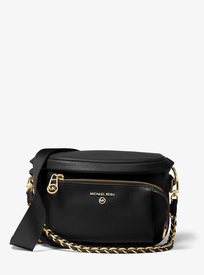 Slater Medium Pebbled Leather Sling Pack in BLACK | Michael Kors