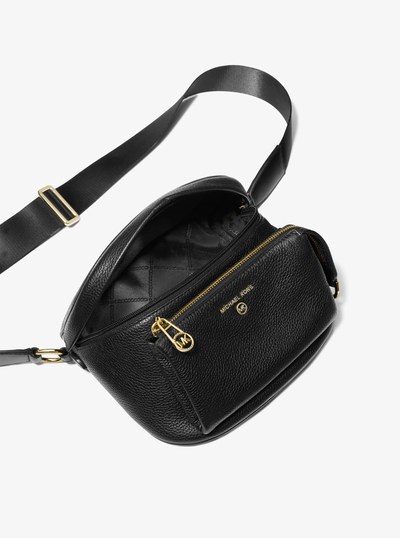 Slater Medium Pebbled Leather Sling Pack in BLACK | Michael Kors