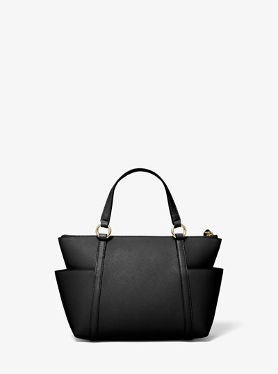 Sullivan Small Saffiano Leather Top-Zip Tote Bag in BLACK | Michael Kors