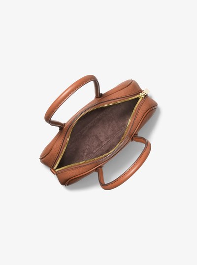 Lulu Small Pebbled Leather Satchel in LUGGAGE | Michael Kors