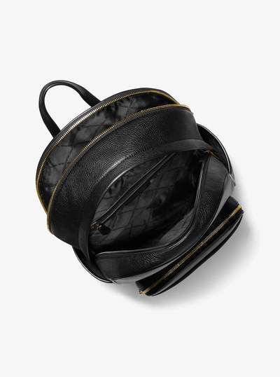 Bex Large Pebbled Leather Backpack in BLACK | Michael Kors