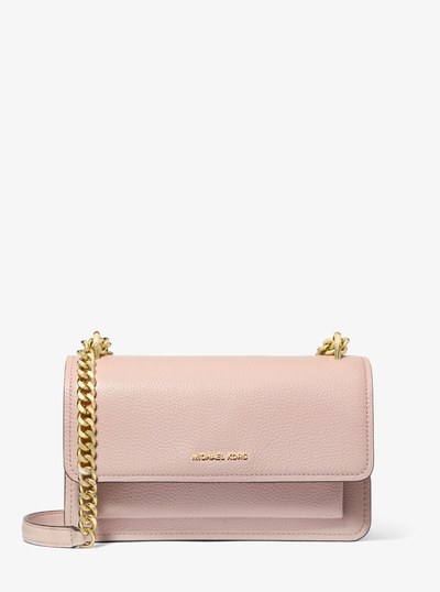 Claire Large Pebbled Leather Convertible Shoulder Bag in SOFT PINK | Michael Kors