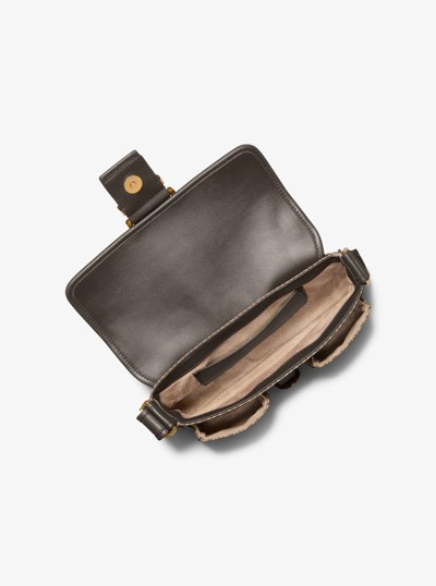 Colby Medium MK2000 Logo Jacquard Shoulder Bag in NATURAL | Michael Kors