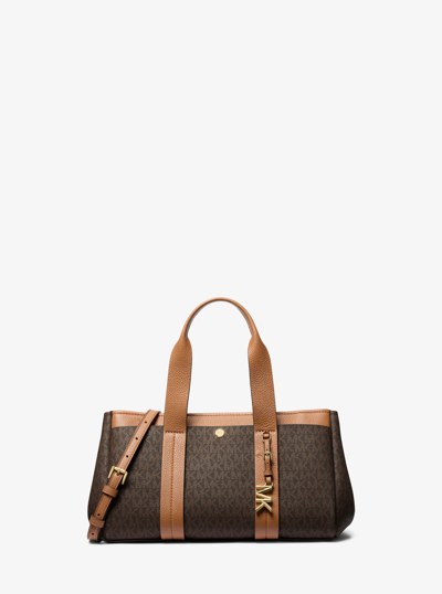 Romee Small Signature Logo Satchel in BRN/ACORN | Michael Kors