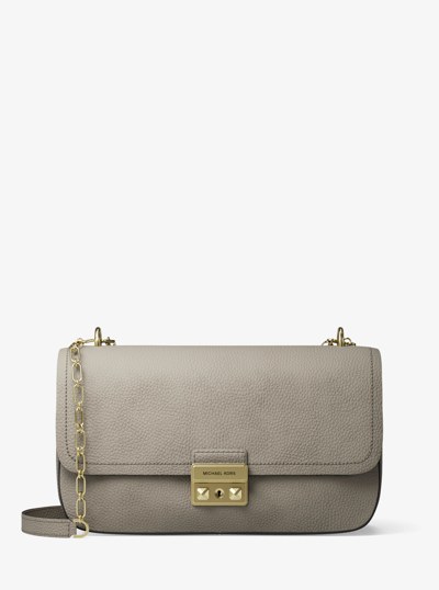 Tribeca Large Nubuck Leather Shoulder Bag in BIRCH | Michael Kors