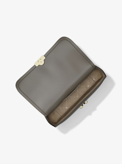 Tribeca Large Nubuck Leather Shoulder Bag in BIRCH | Michael Kors