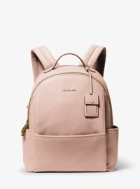 Sac &agrave; dos Sable de taille moyenne en cuir grain&eacute;