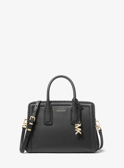 Laila Small Leather Satchel in BLACK | Michael Kors