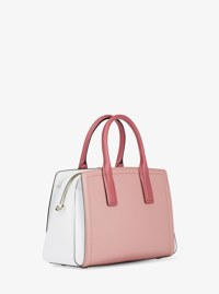 Bolso satchel Laila mediano de piel granulada con bloques de color