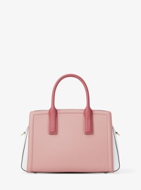 Bolso satchel Laila mediano de piel granulada con bloques de color