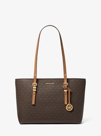 Quinn Medium Signature Logo and Leather Tote Bag