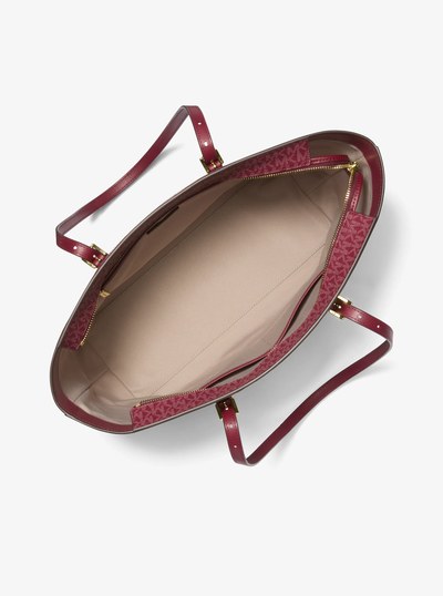 Quinn Large Signature Logo and Leather Tote Bag in MULBERRY | Michael Kors
