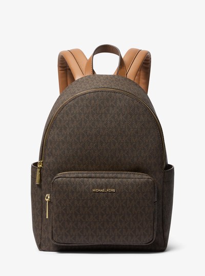 Tanner Medium Signature Logo Backpack in BRN/ACORN | Michael Kors
