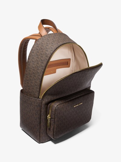Tanner Medium Signature Logo Backpack in BRN/ACORN | Michael Kors