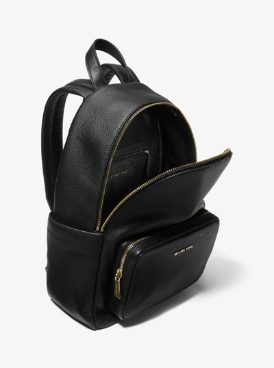 Tanner Medium Pebbled Leather Backpack in BLACK | Michael Kors