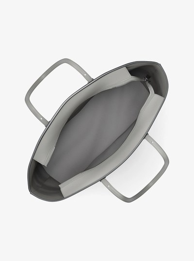 Quinn Large Pebbled Leather Tote Bag in QUARRY GREY | Michael Kors