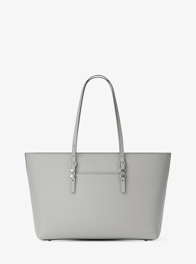 Quinn Large Pebbled Leather Tote Bag in QUARRY GREY | Michael Kors