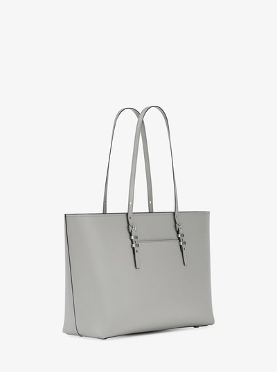 Quinn Large Pebbled Leather Tote Bag in QUARRY GREY | Michael Kors