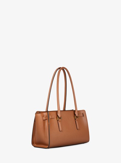 Hamilton Moderne Small Studded Leather Satchel in LUGGAGE | Michael Kors
