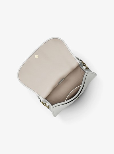 Holmes Medium Pebbled Leather Convertible Messenger Bag in EGGSHELL | Michael Kors