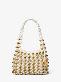 Bolso de hombro hobo Gwen de edici&oacute;n limitada, peque&ntilde;o, de piel tejida a mano con tachuelas
