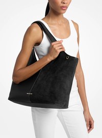 Bolso tote Henry grande de piel y gamuza