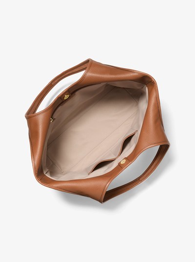 Henly Large Leather and Suede Tote Bag in LUGGAGE | Michael Kors