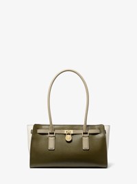 Bolso satchel Hamilton peque&ntilde;o de piel con bloques de color