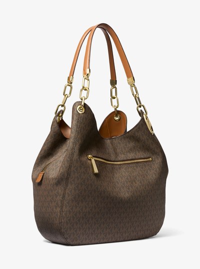 Bolso de hombro Lillie grande con logotipo in MARR&Oacute;N/BELLOTA | Michael Kors
