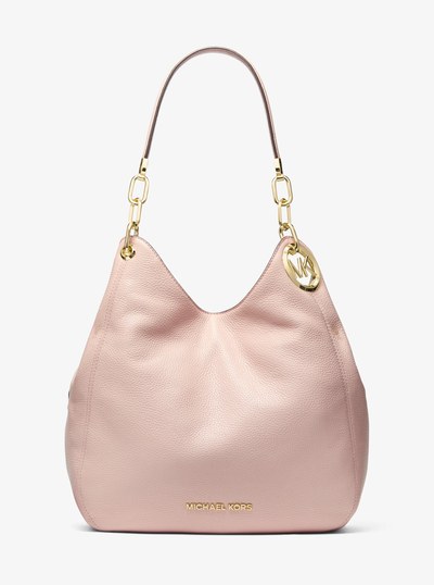Lillie Large Pebbled Leather Shoulder Bag in SOFT PINK | Michael Kors