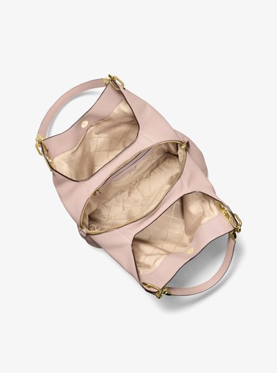 Lillie Large Pebbled Leather Shoulder Bag in SOFT PINK | Michael Kors