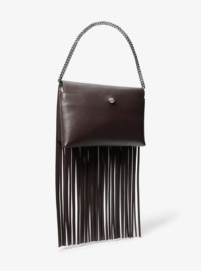 Ali Fringed Leather Clutch in CHOCOLATE | Michael Kors