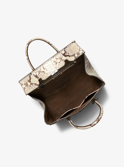Campbell Medium Python Embossed Leather Satchel