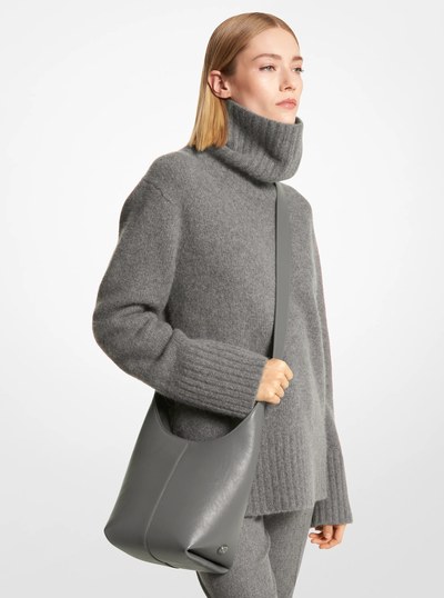Dede Mini Leather Hobo Bag in SLATE | Michael Kors
