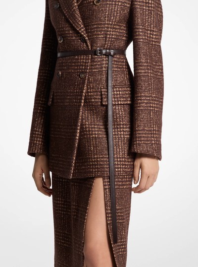 Carolyn Leather Belt in CHOCOLATE | Michael Kors
