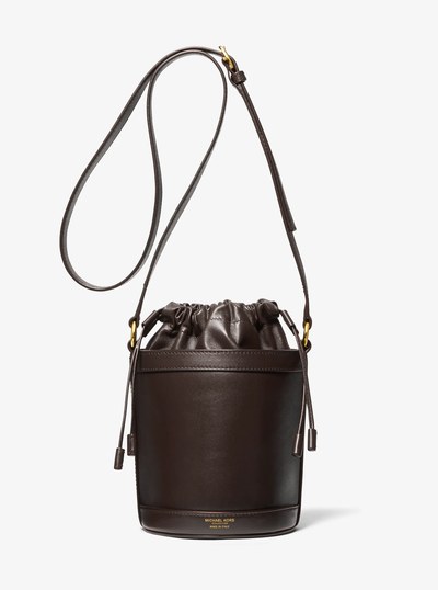 Audrey Medium Leather Bucket Bag in CHOCOLATE | Michael Kors