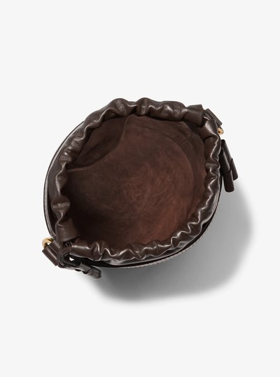 Audrey Medium Leather Bucket Bag in CHOCOLATE | Michael Kors