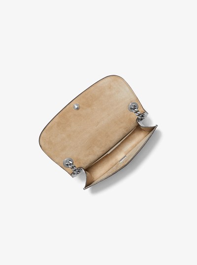 Christie Mini Crocodile Embossed Leather Envelope Bag in OPTIC WHITE | Michael Kors