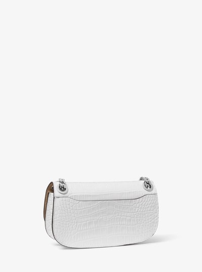 Christie Mini Crocodile Embossed Leather Envelope Bag in OPTIC WHITE | Michael Kors