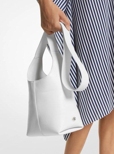 Dede Mini Leather Hobo Bag in OPTIC WHITE | Michael Kors